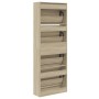 Zapatero de madera de ingeniería roble Sonoma 60x21x163,5 cm de , Zapateros y organizadores de calzado - Ref: Foro24-839905, ...