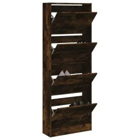 Zapatero de madera de ingeniería roble ahumado 60x21x163,5 cm by , Shoe racks and shoe organizers - Ref: Foro24-839907, Price...
