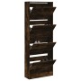 Rauchige Eichenholz-Ingenieur-Holzschuhmacher 60x21x163,5 cm von , Schuhregale und Schuhorganisatoren - Ref: Foro24-839907, P...
