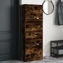 Rauchige Eichenholz-Ingenieur-Holzschuhmacher 60x21x163,5 cm von , Schuhregale und Schuhorganisatoren - Ref: Foro24-839907, P...