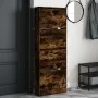 Rauchige Eichenholz-Ingenieur-Holzschuhmacher 60x21x163,5 cm von , Schuhregale und Schuhorganisatoren - Ref: Foro24-839907, P...