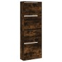 Rauchige Eichenholz-Ingenieur-Holzschuhmacher 60x21x163,5 cm von , Schuhregale und Schuhorganisatoren - Ref: Foro24-839907, P...