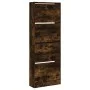 Rauchige Eichenholz-Ingenieur-Holzschuhmacher 60x21x163,5 cm von , Schuhregale und Schuhorganisatoren - Ref: Foro24-839907, P...