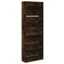 Rauchige Eichenholz-Ingenieur-Holzschuhmacher 60x21x163,5 cm von , Schuhregale und Schuhorganisatoren - Ref: Foro24-839907, P...