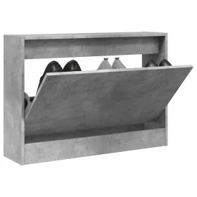 Engineered wood shoe cabinet in concrete gray, 80x21x57 cm by , Shoe racks and shoe organizers - Ref: Foro24-839913, Price: 5...