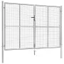 Puerta de jardín de acero galvanizado plateado 306x225 cm de vidaXL, Puertas de jardín - Ref: Foro24-144765, Precio: 497,79 €...
