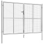Puerta de jardín de acero galvanizado plateado 306x225 cm de vidaXL, Puertas de jardín - Ref: Foro24-144765, Precio: 507,15 €...