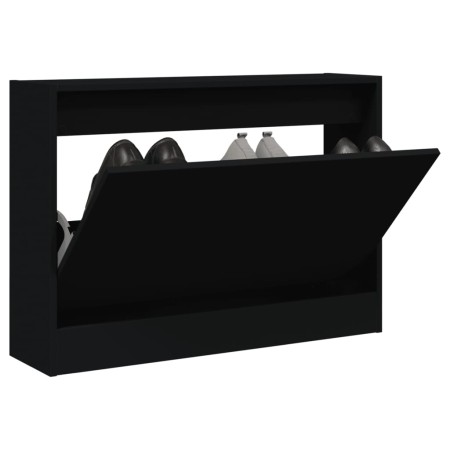 Zapatero de madera de ingeniería negro 80x21x57 cm de , Zapateros y organizadores de calzado - Ref: Foro24-839911, Precio: 69...