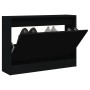 Zapatero de madera de ingeniería negro 80x21x57 cm de , Zapateros y organizadores de calzado - Ref: Foro24-839911, Precio: 69...
