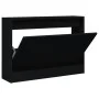 Engineered wood black shoerack 80x21x57 cm by , Shoe racks and shoe organizers - Ref: Foro24-839911, Price: 71,92 €, Discount: %