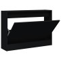 Zapatero de madera de ingeniería negro 80x21x57 cm de , Zapateros y organizadores de calzado - Ref: Foro24-839911, Precio: 69...