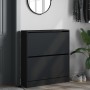 Black engineered wood shoe rack 80x21x87.5 cm by , Shoe racks and shoe organizers - Ref: Foro24-839918, Price: 92,96 €, Disco...