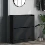 Black engineered wood shoe rack 80x21x87.5 cm by , Shoe racks and shoe organizers - Ref: Foro24-839918, Price: 91,19 €, Disco...