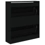 Black engineered wood shoe rack 80x21x87.5 cm by , Shoe racks and shoe organizers - Ref: Foro24-839918, Price: 91,19 €, Disco...