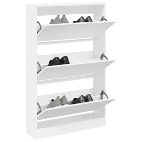 Engineered wood white shoe rack 80x21x125.5 cm by , Shoe racks and shoe organizers - Ref: Foro24-839924, Price: 126,46 €, Dis...