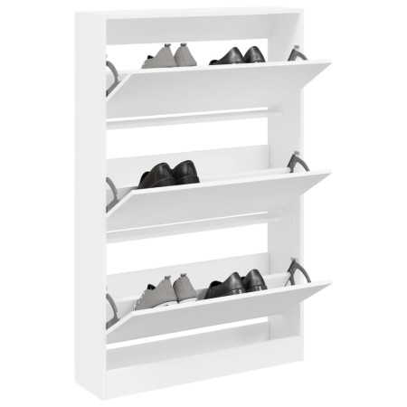 Weißes Holzwerkstoff Zapatero 80x21x125,5 cm von , Schuhregale und Schuhorganisatoren - Ref: Foro24-839924, Preis: 128,34 €, ...