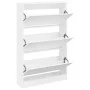 Engineered wood white shoe rack 80x21x125.5 cm by , Shoe racks and shoe organizers - Ref: Foro24-839924, Price: 126,45 €, Dis...