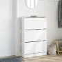 Engineered wood white shoe rack 80x21x125.5 cm by , Shoe racks and shoe organizers - Ref: Foro24-839924, Price: 126,45 €, Dis...