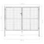 Puerta de jardín de acero galvanizado plateado 306x225 cm de vidaXL, Puertas de jardín - Ref: Foro24-144765, Precio: 497,79 €...