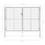 Silver galvanized steel garden gate 306x225 cm by vidaXL, garden gates - Ref: Foro24-144765, Price: 506,89 €, Discount: %
