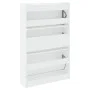 Engineered wood white shoe rack 80x21x125.5 cm by , Shoe racks and shoe organizers - Ref: Foro24-839924, Price: 126,45 €, Dis...