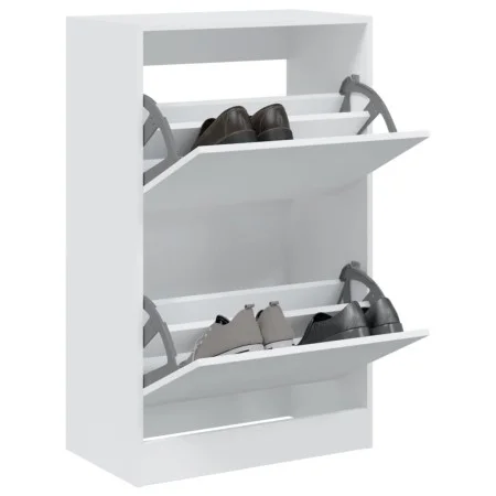 Engineered wood white shoe rack 60x34x96.5 cm by , Shoe racks and shoe organizers - Ref: Foro24-839945, Price: 73,33 €, Disco...