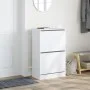 Engineered wood white shoe rack 60x34x96.5 cm by , Shoe racks and shoe organizers - Ref: Foro24-839945, Price: 73,33 €, Disco...