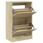 Engineered wood shoe rack in Sonoma oak, 60x34x96.5 cm by , Shoe racks and shoe organizers - Ref: Foro24-839947, Price: 76,56...
