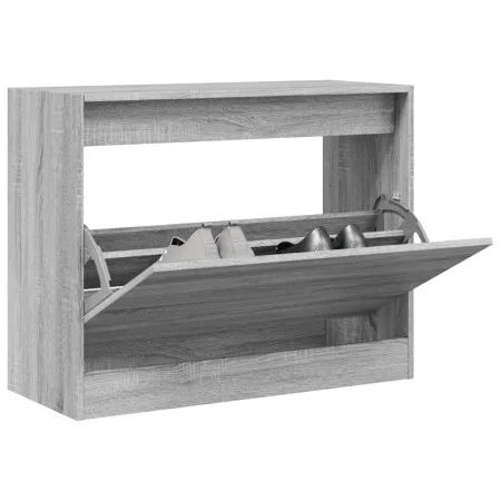 Engineered wood gray Sonoma shoerack 80x34x63 cm by , Shoe racks and shoe organizers - Ref: Foro24-839964, Price: 71,81 €, Di...