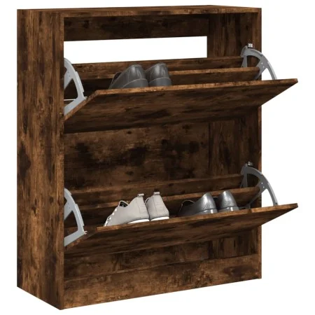 Engineered wood smoked oak shoemaker 80x34x96.5 cm by , Shoe racks and shoe organizers - Ref: Foro24-839970, Price: 100,56 €,...