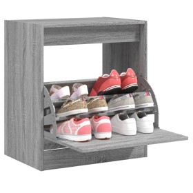 Zapatero de madera de ingeniería gris Sonoma 60x42x69 cm