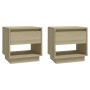 Mesitas de noche 2 uds contrachapada roble Sonoma 45x34x44 cm de vidaXL, Mesitas de noche - Ref: Foro24-809519, Precio: 73,51...