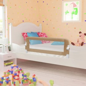 Barandilla de seguridad cama de niño poliéster taupe 120x42 cm