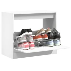 Engineered wood white shoerack 80x42x69 cm by , Shoe racks and shoe organizers - Ref: Foro24-840001, Price: 57,95 €, Discount: %