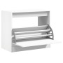 Engineered wood white shoerack 80x42x69 cm by , Shoe racks and shoe organizers - Ref: Foro24-840001, Price: 58,54 €, Discount: %