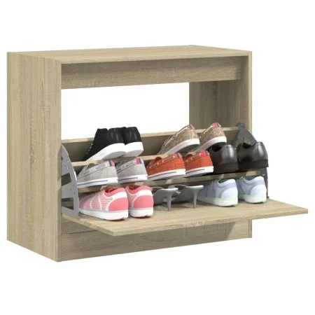 Engineered wood shoe rack in Sonoma oak, 80x42x69 cm. by , Shoe racks and shoe organizers - Ref: Foro24-840003, Price: 64,09 ...
