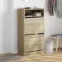 Engineered wood shoe rack in Sonoma oak, 60x34x116 cm. by , Shoe racks and shoe organizers - Ref: Foro24-840017, Price: 77,69...