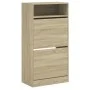 Engineered wood shoe rack in Sonoma oak, 60x34x116 cm. by , Shoe racks and shoe organizers - Ref: Foro24-840017, Price: 77,69...