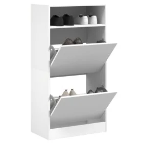 Engineered wood white shoe rack 60x34x116 cm by , Shoe racks and shoe organizers - Ref: Foro24-840015, Price: 78,67 €, Discou...