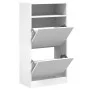 Engineered wood white shoe rack 60x34x116 cm by , Shoe racks and shoe organizers - Ref: Foro24-840015, Price: 78,67 €, Discou...