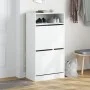 Engineered wood white shoe rack 60x34x116 cm by , Shoe racks and shoe organizers - Ref: Foro24-840015, Price: 78,67 €, Discou...