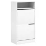 Engineered wood white shoe rack 60x34x116 cm by , Shoe racks and shoe organizers - Ref: Foro24-840015, Price: 78,67 €, Discou...