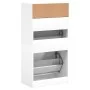 Engineered wood white shoe rack 60x34x116 cm by , Shoe racks and shoe organizers - Ref: Foro24-840015, Price: 78,67 €, Discou...