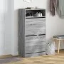 Zapatero de madera de ingeniería gris Sonoma 60x34x116 cm de , Zapateros y organizadores de calzado - Ref: Foro24-840020, Pre...
