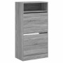 Zapatero de madera de ingeniería gris Sonoma 60x34x116 cm