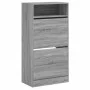 Zapatero de madera de ingeniería gris Sonoma 60x34x116 cm de , Zapateros y organizadores de calzado - Ref: Foro24-840020, Pre...