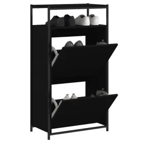 Engineered wood black shoemaker 60x34x112 cm by , Shoe racks and shoe organizers - Ref: Foro24-840029, Price: 97,51 €, Discou...