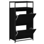 Zapatero de madera de ingeniería negro 60x34x112 cm de , Zapateros y organizadores de calzado - Ref: Foro24-840029, Precio: 9...