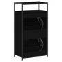 Zapatero de madera de ingeniería negro 60x34x112 cm de , Zapateros y organizadores de calzado - Ref: Foro24-840029, Precio: 9...