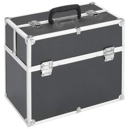 Estuche de maquillaje aluminio negro 38x23x34 cm de vidaXL, Neceseres - Ref: Foro24-91833, Precio: 52,41 €, Descuento: %